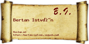 Bertan István névjegykártya